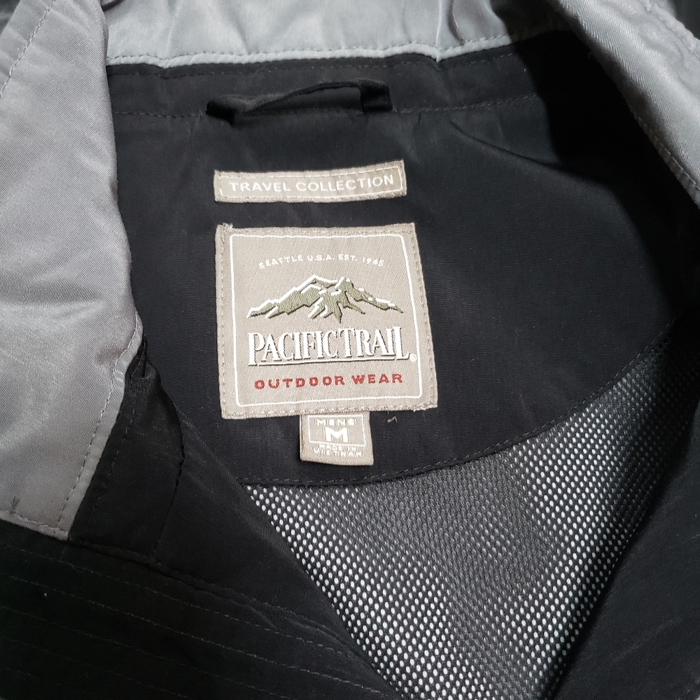Pacific Trail Mens Black Full ZipRemovable Hooded Lined Jacket Size Medium H1 - Picture 3 of 6